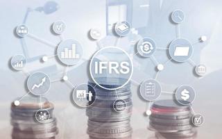IFRS International Financial Reporting Standards Regulation instrument. photo