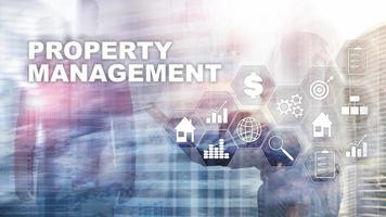 Property management. Business, Technology, Internet and network concept. Abstract Blurred Background. photo