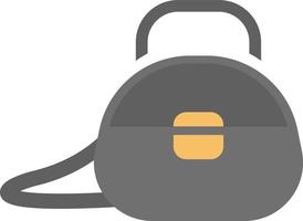 Grey womans handbag, illustration, vector on white background.