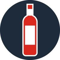 Red wine bottle, illustration, vector on a white background.