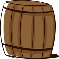 Wooden barrel, illustration, vector on white background.