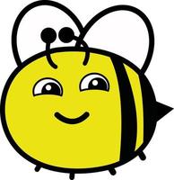 Smiling bee, illustration, vector on a white background.