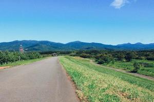 Landscape of the road to the hill photo