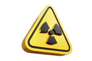 3d illustration of yellow warning sign icon Hazard symbols for radioactivity, nuclear, contaminants, radiation, biological chemicals, chemicals, pollution, reactors - clipping path photo