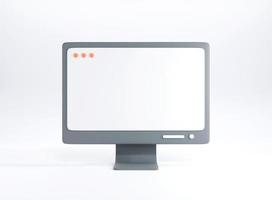 Computadora de escritorio 3d. representación 3d foto