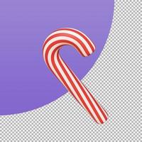 christmas wand Sugar candies for kids at Christmas. 3d illustration with clipping path. photo