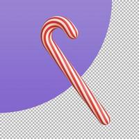 christmas wand Sugar candies for kids at Christmas. 3d illustration with clipping path. photo