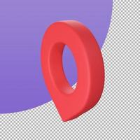 Red pin for pointing the destination on the map. 3d illustration with clipping path. photo