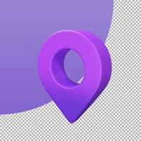 Red pin for pointing the destination on the map. 3d illustration with clipping path. photo