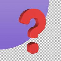 question mark icon questioning for answers. 3d illustration with clipping path. photo