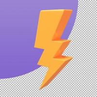 yellow lightning delivery speed concept flash sale promotion. 3d illustration with clipping path photo