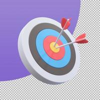 Arrows shot in the center of the target Marketing analysis concept for business goals. 3d illustration with clipping path. photo