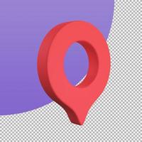 Red pin for pointing the destination on the map. 3d illustration with clipping path. photo