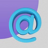 email at symbol. Minimal email address icon. 3d illustration with clipping path. photo