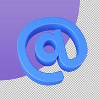 email at symbol. Minimal email address icon. 3d illustration with clipping path. photo