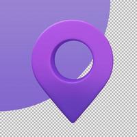 Red pin for pointing the destination on the map. 3d illustration with clipping path. photo