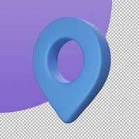 Red pin for pointing the destination on the map. 3d illustration with clipping path. photo