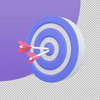 Arrows shot in the center of the target Marketing analysis concept for business goals. 3d illustration with clipping path. photo