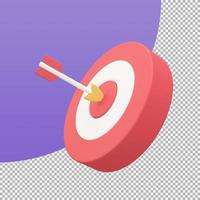 Arrows shot in the center of the target Marketing analysis concept for business goals. 3d illustration with clipping path. photo