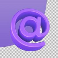 email at symbol. Minimal email address icon. 3d illustration with clipping path. photo