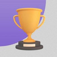 golden trophy Awards for winners of sports events success concept. 3d illustration with clipping path. photo