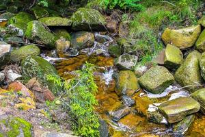 Beautiful waterfall river stream in forest park Brocken Harz Germany. photo