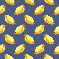 Bread and cheese,seamless pattern on dark blue background. vector