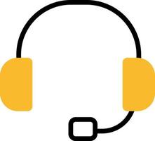 Yellow headphones, illustration, vector on a white background.