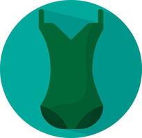 Green one piece swimsuit, illustration, vector, on a white background. vector