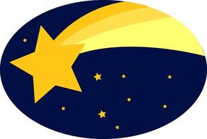 Yellow shooting star, illustration, vector on white background
