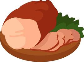 Delicious ham, illustration, vector on white background