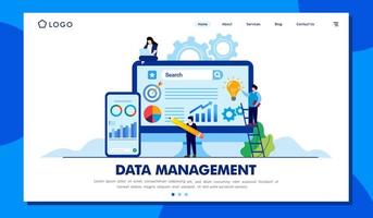 data management illustration, audit, financial concept, business strategy, flat illustration vector banner
