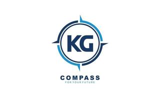 KG logo NAVIGATION for branding company. COMPASS template vector illustration for your brand.