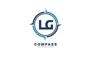 LG logo NAVIGATION for branding company. COMPASS template vector illustration for your brand.