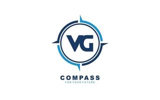 Navegación con el logotipo vg para la empresa de marca. ilustración de vector de plantilla de brújula para su marca.
