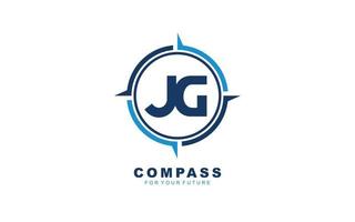 JG logo NAVIGATION for branding company. COMPASS template vector illustration for your brand.