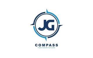 JG logo NAVIGATION for branding company. COMPASS template vector illustration for your brand.