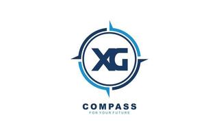 Navegación con el logotipo xg para la marca de la empresa. ilustración de vector de plantilla de brújula para su marca.