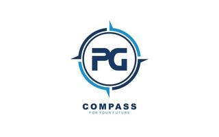 PG logo NAVIGATION for branding company. COMPASS template vector illustration for your brand.