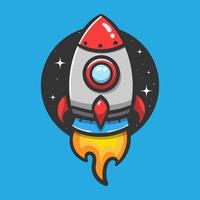 art and illustration rocket on sky vector