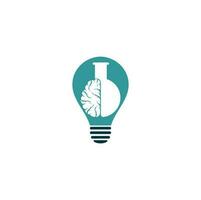 Brain Lab bulb shape concept Logo design. vector