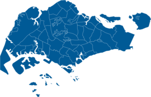 Singapore political map divide by state png