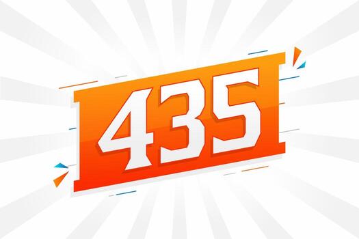 435 number vector font alphabet. Number 435 with decorative element stock vector