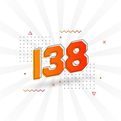 こんにちは〜　⑤⑥各5本 138 number vector font alphabet. Number 138 with decorative