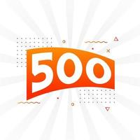 Alfabeto de fuente vectorial de 500 números. número 500 con vector de stock de elemento decorativo