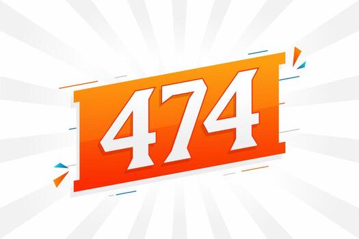 Alfabeto de fuente vectorial de 474 números. número 474 con elemento decorativo vector stock