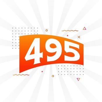 495 number vector font alphabet. Number 495 with decorative element stock vector