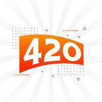 Alfabeto de fuente vectorial de 420 números. número 420 con elemento decorativo vector stock