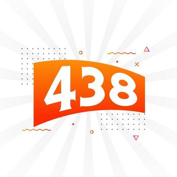 438 number vector font alphabet. Number 438 with decorative element stock vector