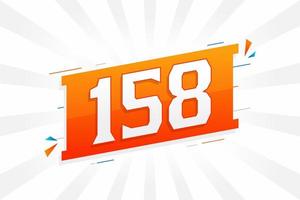 158 number vector font alphabet. Number 158 with decorative element stock vector